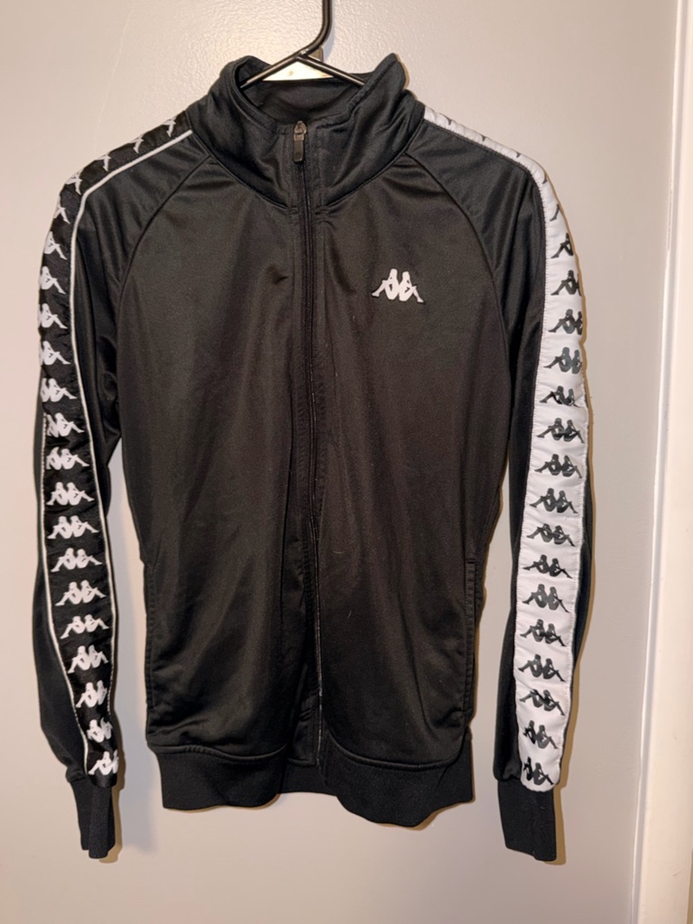 Kappa Black Jacket with Red Logo Tape